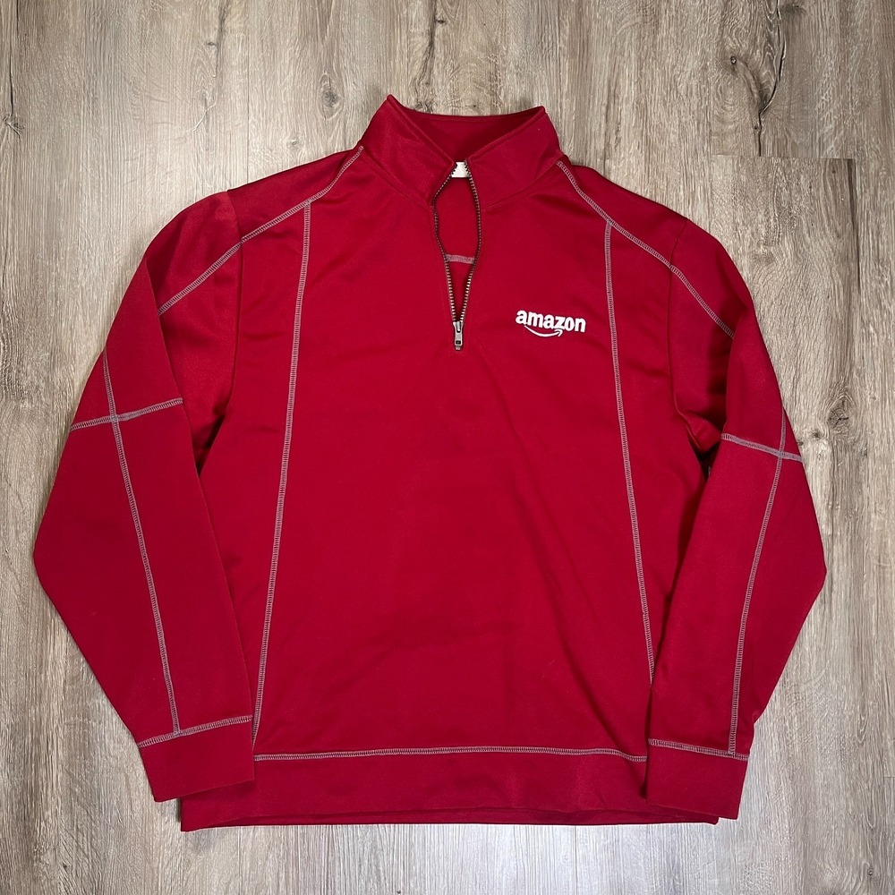 Clique 1/4 Zip Amazon Fleece Pullover Sweater Red Size XL